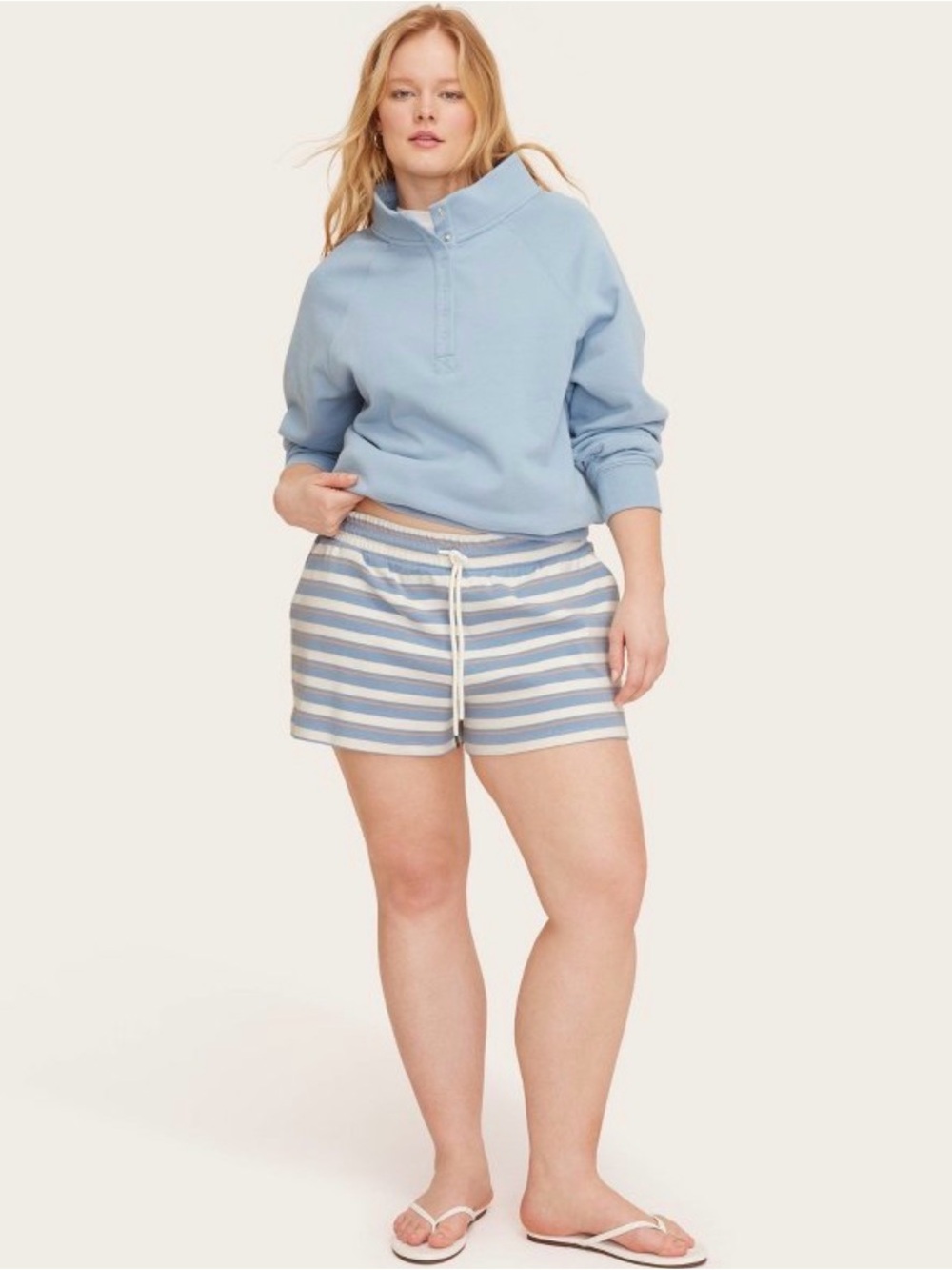 Parke x Target-  Drawstring Knit Pull on Shorts- Blue/Orange Stripe